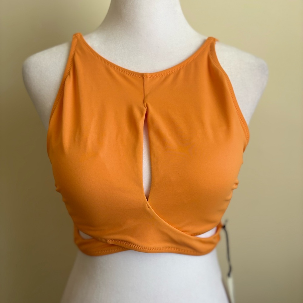 Shade & Shore Orange High Neck Bikini Top 34C - Picture 3 of 12